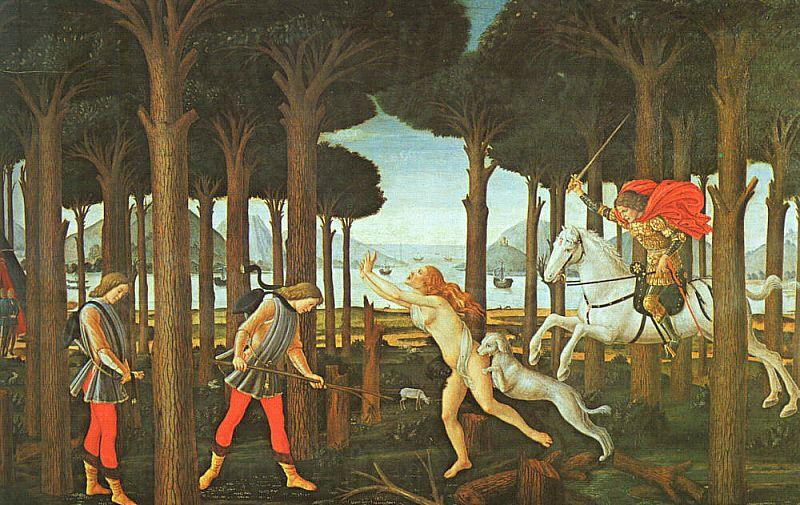Sandro Botticelli Panel II of The Story of Nastagio degli Onesti Spain oil painting art